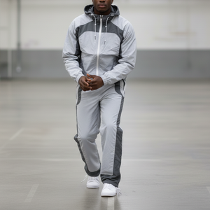 Custom <b>Men's</b> Windbreaker Tracksuit Training Wear Casual Sportswear <b>Jacket</b> and Pants Wholesale Set - Product Image 1