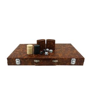 Wholesale High-Quality Customized Professional Luxury Blue Leather Hand Made <b>Backgammon</b> Game <b>Set</b> Gift Box - Product Image 3