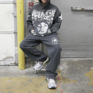 Conjunto Deportivo Personalizado para Hombre, Talla Grande, Lavado Ácido, Pantalones Deportivos y Sudadera con Capucha, Ropa Deportiva Ecológica 100% Algodón, Informal para Adultos, Reversible - Product Image 4