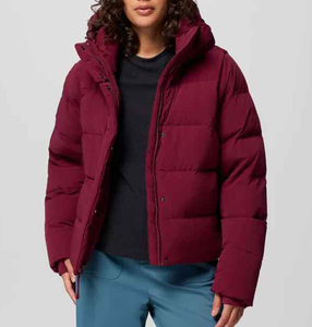Women's Hooded Duck Down Cropped Puffer Jacket Lightweight <b>Thick</b> <b>Winter</b> Short Parka <b>Coat</b> Custom Logo Bubble Jacket - Product Image 3