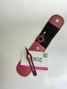 Pince à épiler sourcils et cils à pointe inclinée, rouge foncé, en acier inoxydable, outils spéciaux durables - Product Image 3