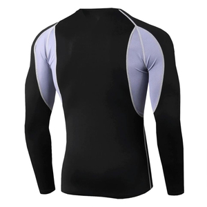 บริการ OEM เสื้อแรชการ์ด UPF50 ระบายอากาศได้ดี พร้อมโลโก้ด้านหน้า น้ำหนักเบา ผลิตจากผ้าสแปนเด็กซ์ ไนลอน ยืดหยุ่น แห้งเร็ว ป้องกันแบคทีเรีย - Product Image 2