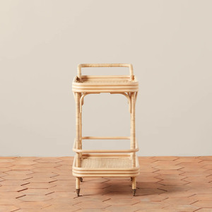 Wholesale handcrafted rattan food service carts for hotels and cafes; beverage carts for cafes. - Product Image 2