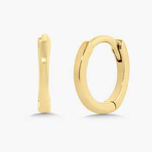 Tiny Chunky <b>Hoop</b> <b>Earrings</b> 10k 14k <b>Solid</b> Gold 8 9 11 mm Options Secure Hinge Simple Plain Everyday Fine Jewelry Huggies Wholesale - Product Image 1