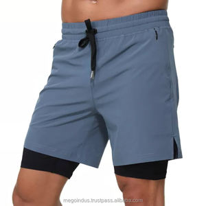 Short de gymnastique à deux couches de haute qualité pour hommes Short d'exercice décontracté respirant à séchage rapide Offre Spéciale à motif solide en taille 6XL - Product Image 2