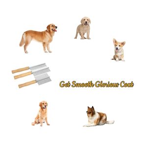 Peigne pour animaux de compagnie professionnel, écologique, classique, en acier inoxydable |   Outil de toilettage anti-rouille pour chiens et chats, à picots arrondis pour démêler les nœuds - Product Image 3