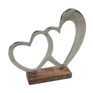 Estatua Decorativa Moderna con Acabado Plateado MKI, Ecológica, con Diseño de Madera y Aluminio para Decoración Festiva e Interior del Hogar - Product Image 5