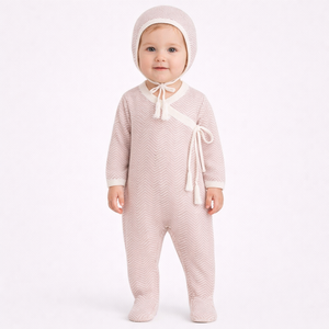 Pelele Tipo Suéter <span class=keywords><strong>de</strong></span> Una Pieza y Manga Larga <span class=keywords><strong>para</strong></span> Bebé Recién <span class=keywords><strong>Nacido</strong></span>, Tejido en 100% Algodón, Personalizado <span class=keywords><strong>para</strong></span> Invierno - Product Image 1