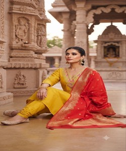 Salwar Kameez de Algodón para Mujer, Estilo Vintage, Ligero, Largo hasta el Suelo, Étnico, para Uso Diario, Estilo India Pakistán, Regular 85895 - Product Image 3