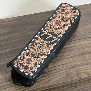 Estuche de Viaje para Rizadores de Pelo de Cuero Genuino con Grabado Floral, Cierre de Cremallera 777 y Asa Colgante, para Herramientas de Peinado, Venta al por Mayor - Product Image 3
