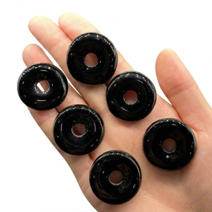 Donuts de Cristal Natural, Donuts de Obsidiana Negra, Piedras Preciosas, Gemas de Cristal, Gemas de Reiki, Donuts Curativos, Ágata, Mayorista - Product Image 4