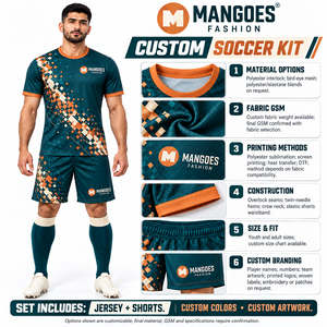 Conjunto de Camiseta de Fútbol Unisex de Manga Corta, 100% Poliéster, Transpirable, de Secado Rápido, Absorbente de Humedad, Ecológico, con Bloques de Color - Product Image 6