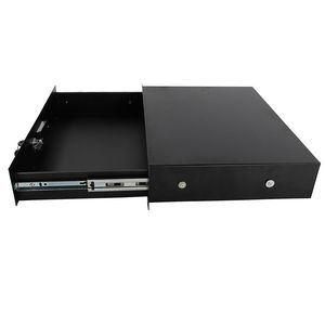 Sistema di Attrezzature per Palcoscenico, Armadio DJ 2U in Acciaio con Cassetti e Chiavi - Nero - Product Image 3