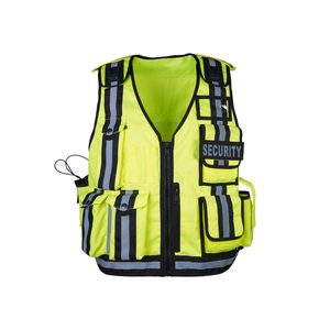 Gilet de sécurité personnalisé haute visibilité, gilet de sécurité en polyester toutes saisons, uniforme de garde, bandes réfléchissantes, plusieurs poches - Product Image 1