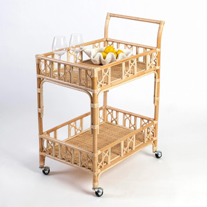 Carrito de cerveza de ratán tejido a mano, carrito de bar con diseño elegante, carritos de bar a precios competitivos. - Product Image 2