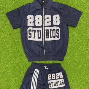 Ensemble de t-shirts et shorts décontractés à manches courtes pour hommes, nouveau design, logo personnalisé, séchage rapide, vêtements de sport d'été, ensemble deux pièces - Product Image 1