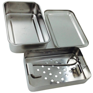 Caja de acero inoxidable para instrumentos con base perforada para esterilización y almacenamiento quirúrgico - Product Image 3