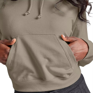 Sweat-shirt à capuche court unisexe personnalisé en molleton 100 % coton, pull décontracté streetwear, brodé, hiver, OEM ODM - Product Image 3