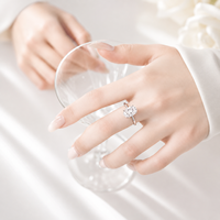 Bague de fiançailles et de mariage pour femme, solitaire en moissanite 4 carats couleur D VVS1 en argent 925, cadeau idéal pour un anniversaire ou une promesse