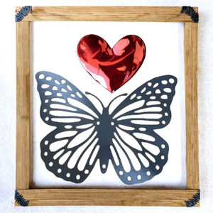 Large Graceful Garden Cast Iron Floral Art Deco Fluttering Metal Handmade Rectangle Wall Art Custom Colours Indoor - Product Image 2