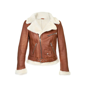 Veste en cuir pour femme, design tendance, veste en cuir unie pour femmes et filles, design OEM - Product Image 3