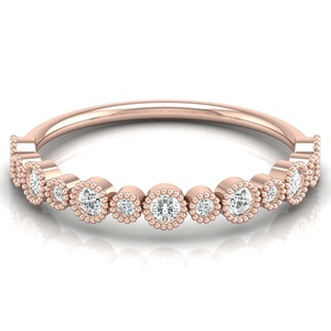 Lab Created Diamond Half Eternity Band 9K 14K 18K 22K Yellow Rose White Gold Plated New Design Luxury <b>Ring</b> Everyday Wear Jewelry - Product Image 3