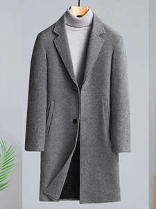 Manteau Trench Élégant en Mélange de Laine pour Homme – Veste d'Hiver Chaude et Longue pour l'Automne – Style Urbain Décontracté et Habillé – Vente en Gros - Product Image 1