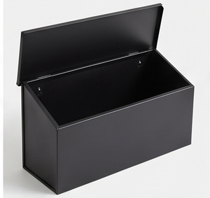 Elegante Buzón de Metal Negro, Independiente, con Acceso Superior, Recubrimiento en Polvo Resistente, Caja de Almacenamiento Perfecta para un Jardín con Estilo - Product Image 1