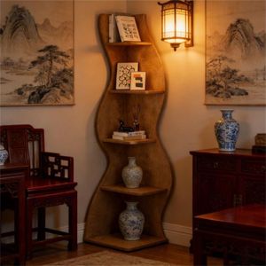 Estantería Esquinera Elegante para Libros y Decoración del Hogar - Product Image 4