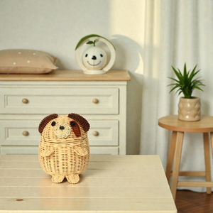 Premium Dog Shape Rattan Kids Room Toy <b>Storage</b> <b>Basket</b> Eco Friendly Wicker Container Toddler Bedroom <b>Storage</b> Wholesale - Product Image 1