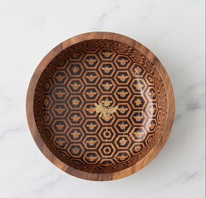 Bol en bois fait main, motif nid d'abeille traditionnel chinois, en bois d'acacia, vaisselle décorative pour service à table - Product Image 2