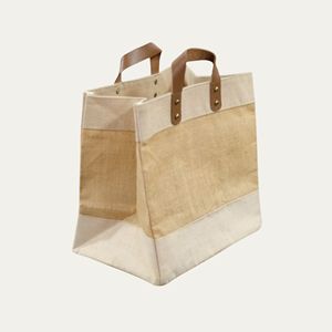 Bolsa de Yute Ecológica Premium para Licores con Asas de Cuero para Venta al por Menor y Empaque de Regalos - Product Image 1