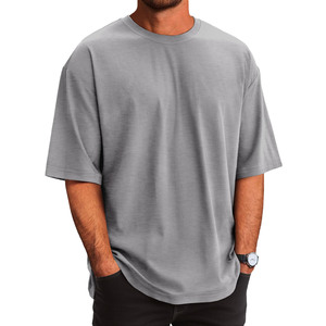 T-shirt Homme Formel Oversize en Jersey 100% Coton Écologique Respirant Col Rond Manches Courtes 300g Motif Uni - Product Image 6