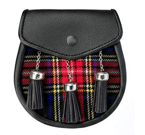 Kilt Escocés Tradicional Unisex Golden Crown, Sporran Ecológico para Actividades al Aire Libre - Product Image 1