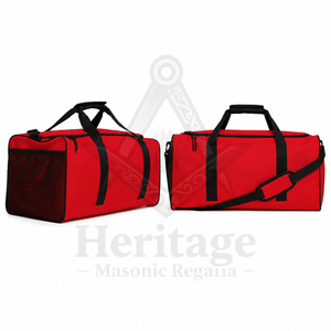 Bolsa Deportiva Roja con Asas Negras y Bolsillo Lateral de Malla para Uso en el Gimnasio, Regalia Masónica de la Hermandad de la Fraternidad - Product Image 5