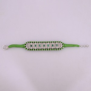 Pulsera de Plata de Ley 925 Hecha a Mano de Alta Gama con Esmeralda Natural y Diamantes, Joyería de Lujo para Mujer, Regalo para Bodas y Fiestas - Product Image 2