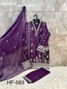 Collection spéciale Eid, qualité excellente, dernière collection de salwar-kameez en faux georgette brodée, prix de gros. - Product Image 6
