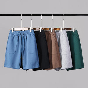 Shorts de sport d'été 100 % coton respirants à taille haute élastique personnalisés grande taille pour hommes, brodés, style streetwear - Product Image 2