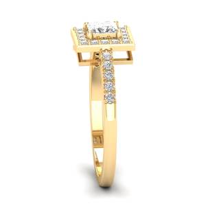 Bague de fiançailles solitaire REYES personnalisée en or jaune massif 14 carats avec diamant certifié IGI, bijou de mariage classique le plus vendu - Product Image 3