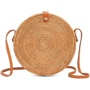 Handmade Rattan Purse, Straw Wicker <b>Crossbody</b> <b>Bag</b> for Women, Boho <b>Summer</b> Shoulder Handbag for Beach Travel Vacation - Product Image 5