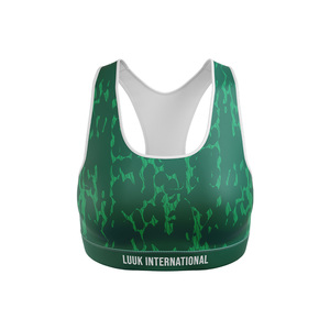 High Quality Women's Oversized Racerback Padded Printed Front Yoga Gym Fitness <b>Bras</b> Tops with High Support - Product Image 1