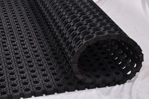 Tapis creux en caoutchouc de haute qualité, écologique, résistant, épaisseur 22 mm, avec design antidérapant en grille, pour usage extérieur, jardin, piscine, allée. - Product Image 3