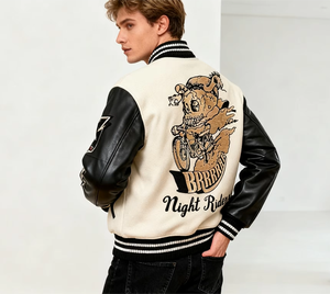 Custom Made 100% Cowhide Genuine <b>Leather</b> Men's Avirex <b>Jackets</b> for <b>Winter</b> OEM Manufacturer Embroidery Street Wear - Product Image 1