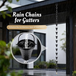 Chaîne de pluie unique en forme de tasse pour la décoration de jardin et l'amélioration des toits - Product Image 5