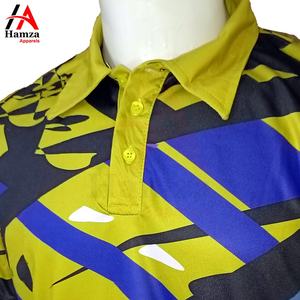 Polo de sublimación de calidad superior 220 GSM manga corta algodón poliéster tela último diseño abstracto camisa para hombres - Product Image 5