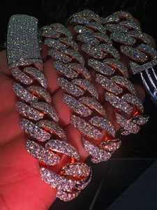 Collar de Cadena Cubana Premium CONCEPTION en Oro Rosa con Piedras Radiantes, Estilo Moderno Hip Hop - Product Image 3