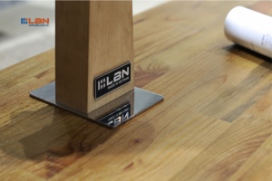 Woodwork Premium Solid Wood Acacia <b>Live</b> <b>Edge</b> Dining <b>Table</b> Matte Powder Coated Metal Legs Strong Durable Design 4 Person - Product Image 4