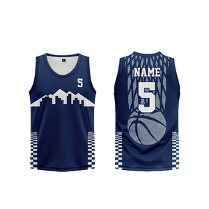 Maillot de basket Pinnacle Apex 22 sublimé, débardeur unisexe adulte respirant, vêtements de sport en mesh pour le basket-ball américain, toutes saisons - Product Image 5