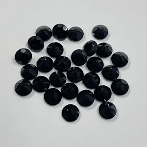 New Product Ideas 2023 Natural 8mm Black Onyx Round Cut Faceted Calibrated Loose Pocket Gemstones For Collection Luxury Jewelry