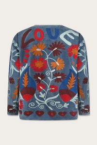 Custom Logo Embroidery RAJASTHANI TEXTILE Ladies Bomber Style Quilted Floral Pattern <b>Sequins</b> Cotton Full Sleeve Embroidered - Product Image 3